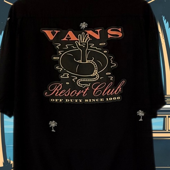 VANS Men’s Almost Paradise Off the Wall Resort Club Large Button Down Shirt - Picture 7 of 11